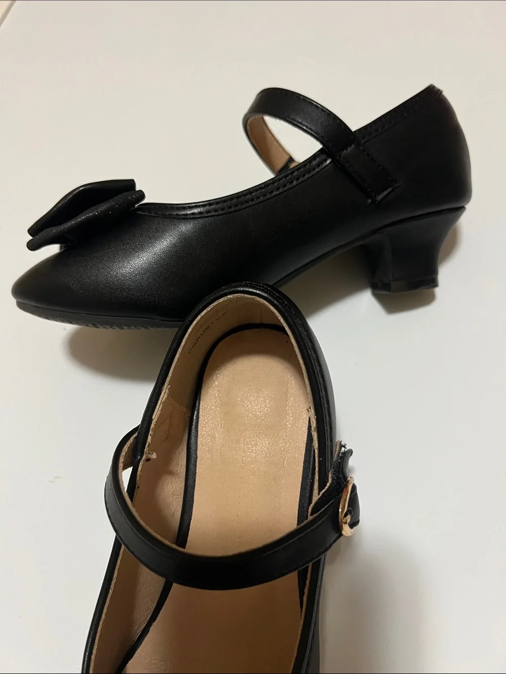 Girls Black Mary Jane Dress Shoes with Bow